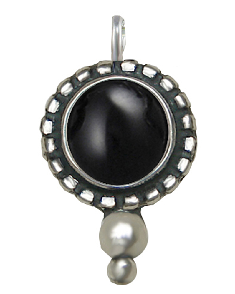 Sterling Silver Little Black Onyx Pendant Necklace Sterling Silver Little Black Onyx Pendant Necklace